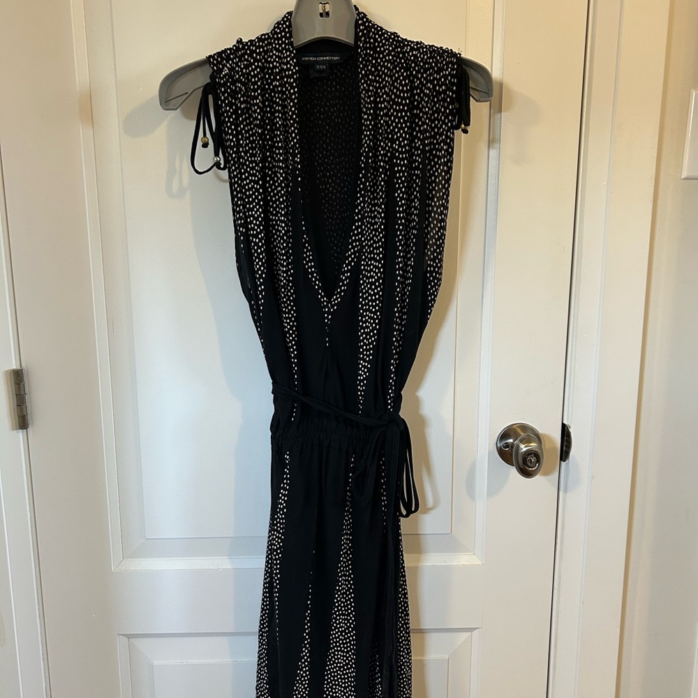 French Connection Black and White Wrap  Dress
